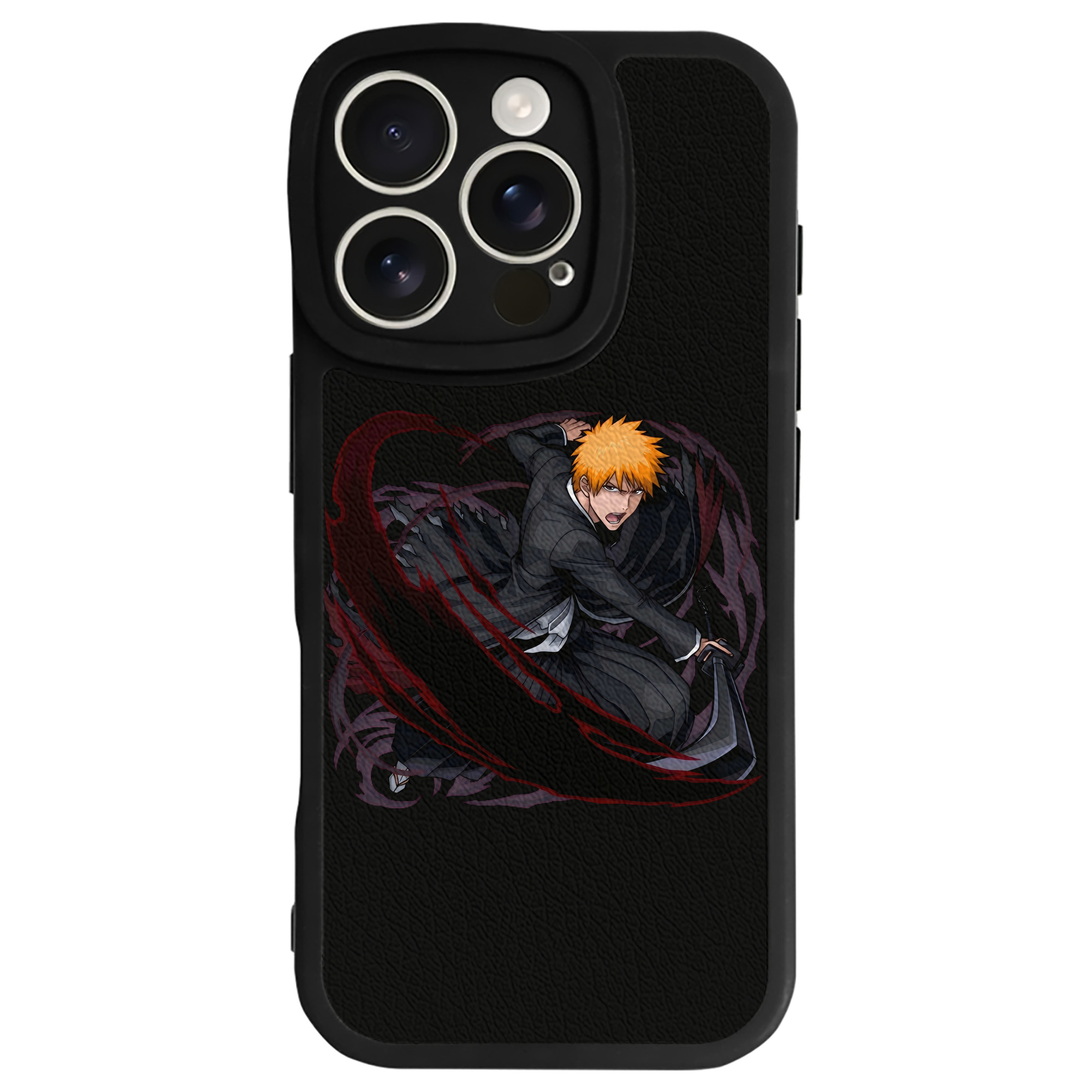 ブリーチ 黒崎一護（くろさき いちご）BLEACH Kurosaki Ichigo 【iPhone 16シリーズ対応】シリコンスマホケース（レザー調） 材質：シリコン